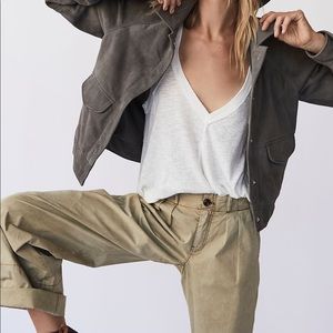 Free People Basic White V-Neck Tee